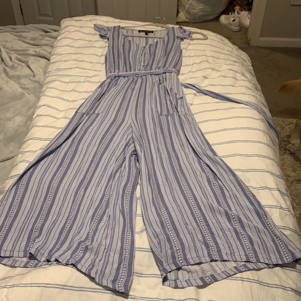 Striped culotte jumpsuit